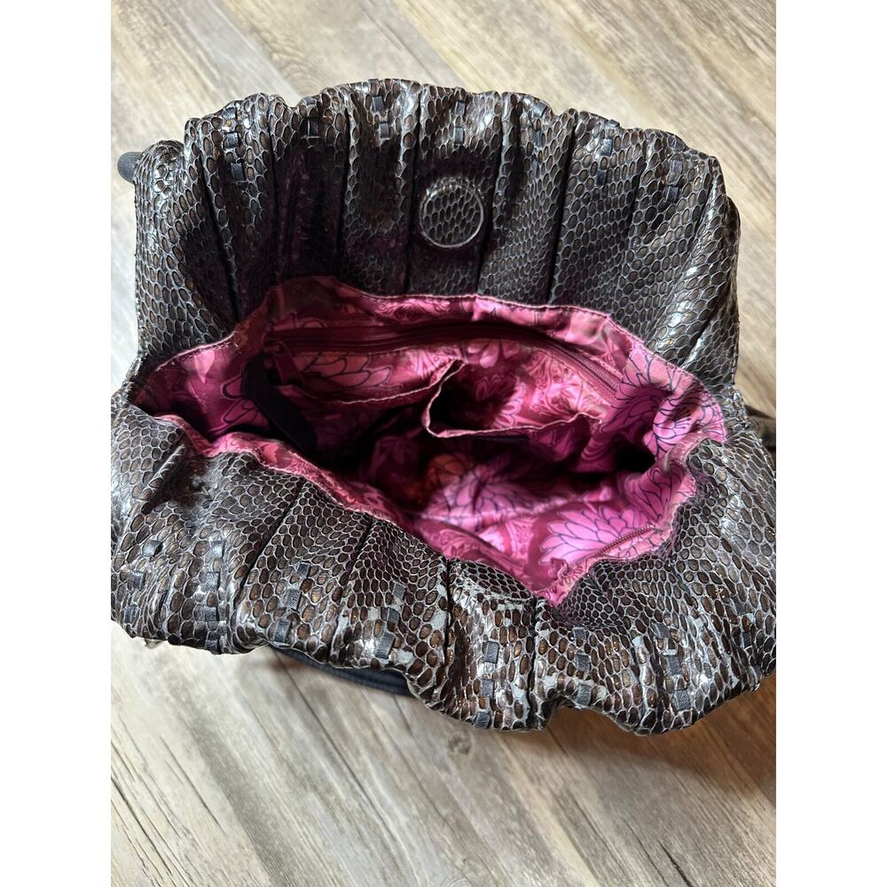 Brighton Breelan Python Snake Embossed Leather Ha… - image 14